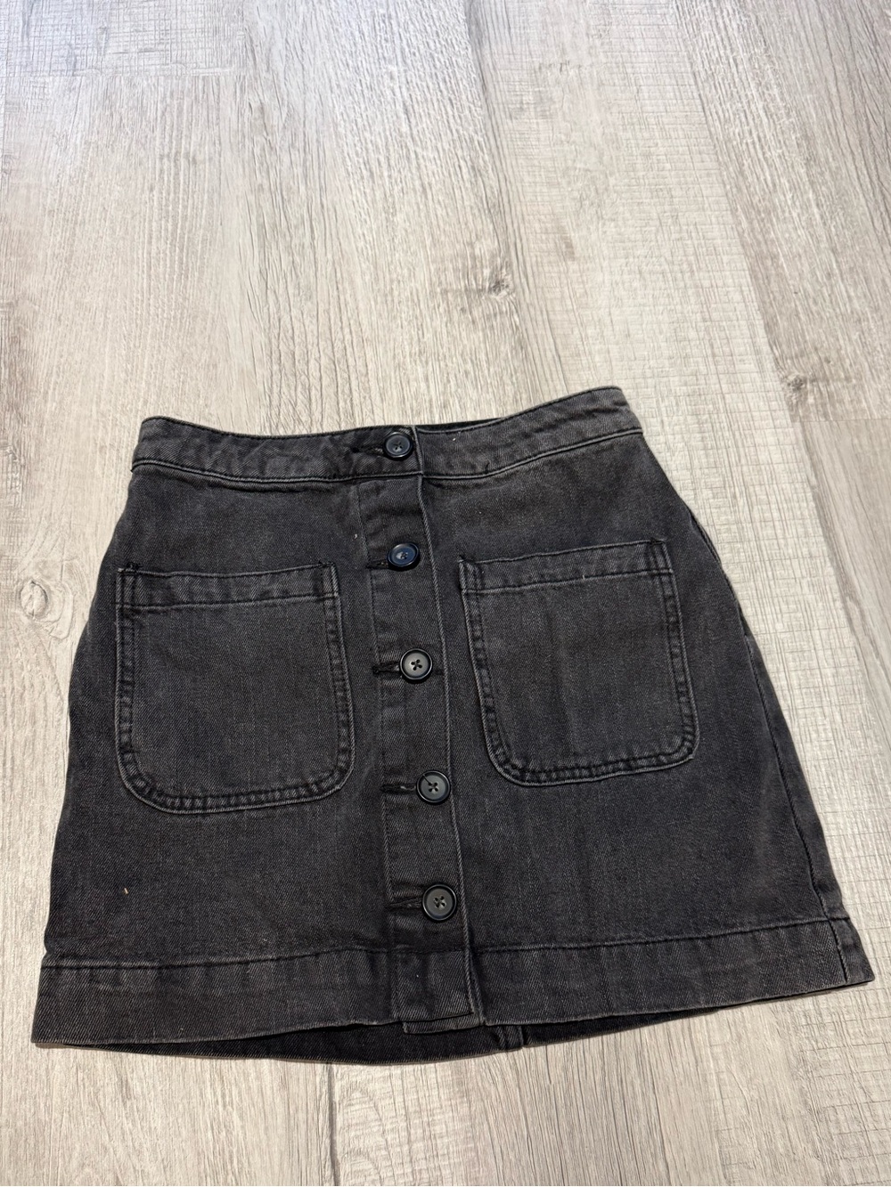 Women's We The Free Black Denim ButtonUp Skirt Size 24